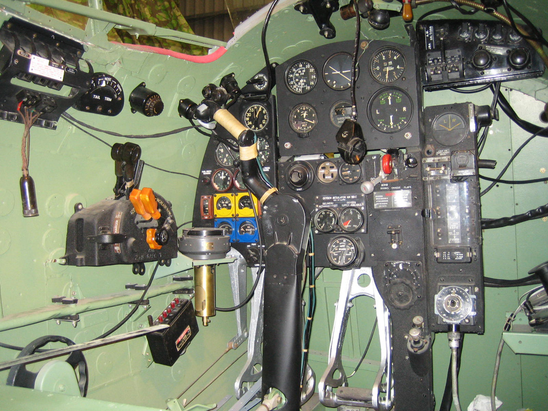 Click to magnify/shrink Mosquito VI cockpit under construction. De Havilland Heritage Centre.