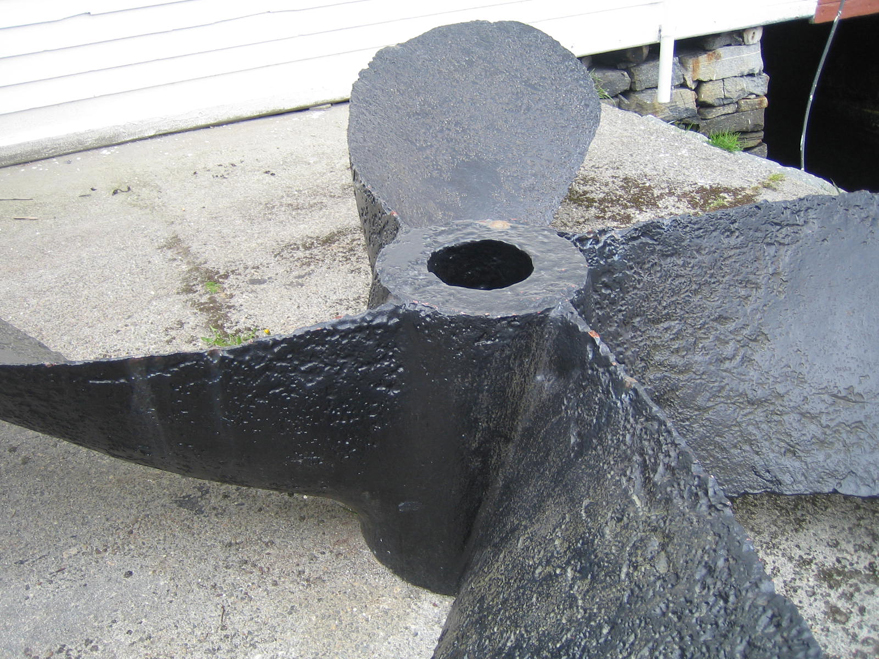 The spare propeller from the Remage, salvaged and donated to the Aalesund Fisheries museum