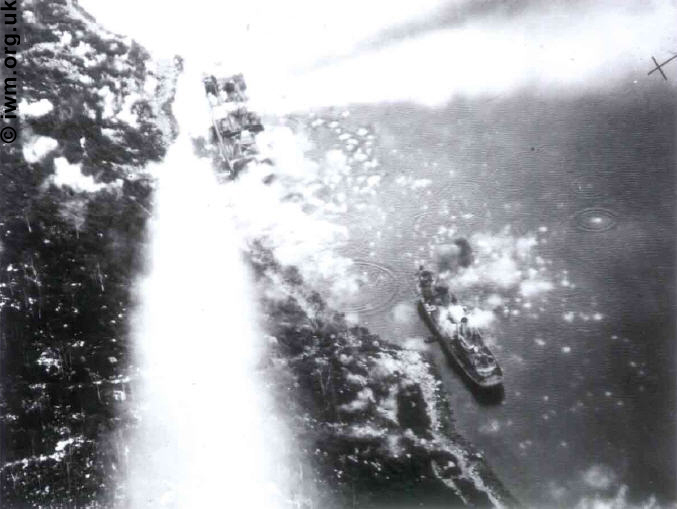 Beaufighters attack two vessels in Vindspol fjord